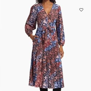 Derek Lam 10 Crosby Pleated Skirt Midi Dress.